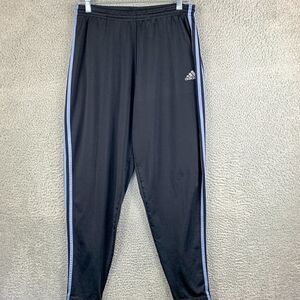 Adidas Track Pants Womens Large Black Gym Run Crossfit Fleece Pullover Ankle Zip